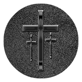 DAROUND 517 BK SH BK Black 3 Crosses Shimmer Black Background